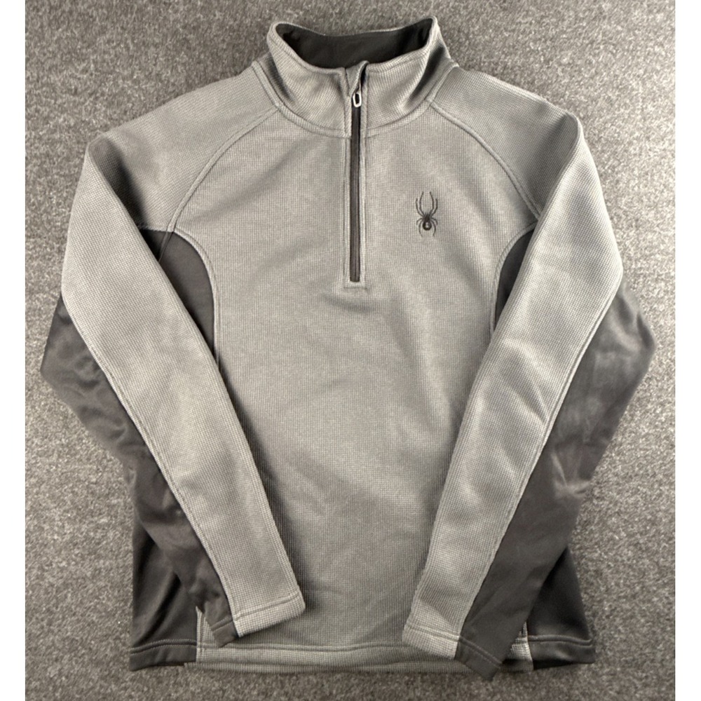 Spyder‎ Men's Medium Gray Quarter Zip Pullover Jacket Athletic Performance